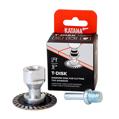 Алмазный мини-диск KATANA T-DISK 50 мм для подрезки отверстий под СВП и шлифовки в узких зонах Алмазный мини-диск KATANA T-DISK 50 мм для подрезки отверстий под СВП и шлифовки в узких зонах