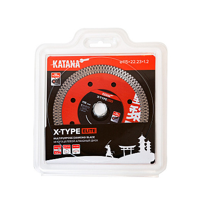 Премиальный алмазный диск KATANA X-TYPE ELITE (1,2 x 115 мм) для универсальной резки керамики, керамогранита, гранита и мрамора Премиальный алмазный диск KATANA X-TYPE ELITE (1,2 x 115 мм) для универсальной резки керамики, керамогранита, гранита и мрамора