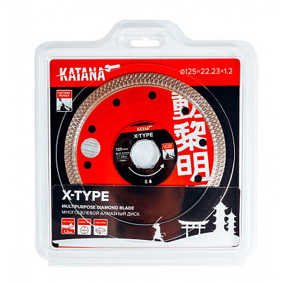 Флагманский алмазный диск KATANA X-TYPE (1,2 x 125 мм) для универсальной резки керамики, керамогранита, гранита и мрамора Флагманский алмазный диск KATANA X-TYPE (1,2 x 125 мм) для универсальной резки керамики, керамогранита, гранита и мрамора